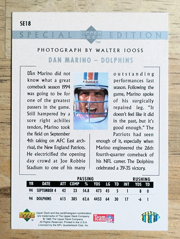 1995 Upper Deck Special Edition #SE18 Dan Marino