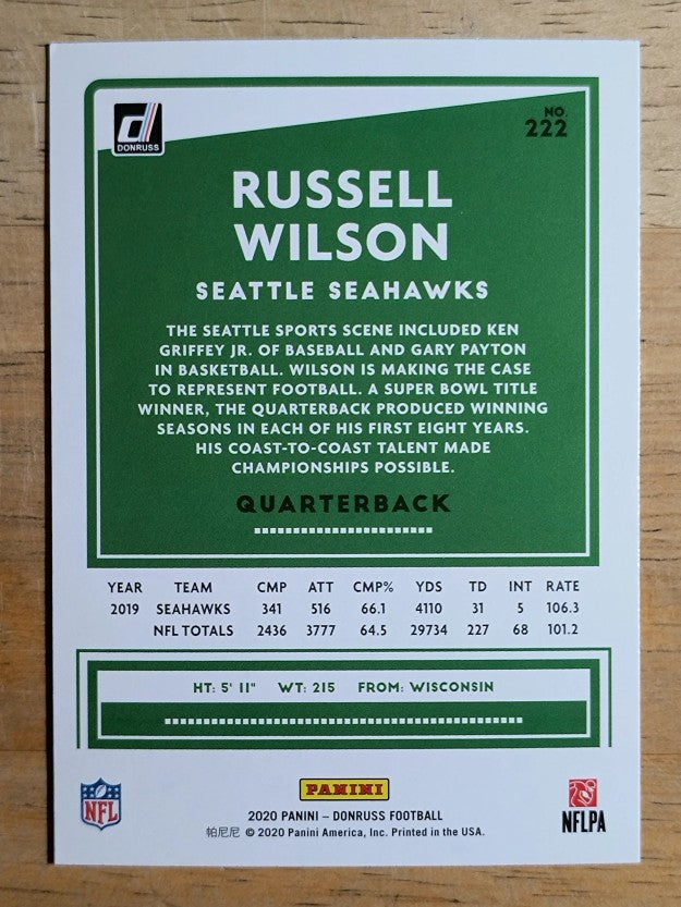2020 Donruss #222A Russell Wilson