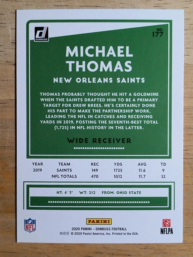 2020 Donruss #177A Michael Thomas