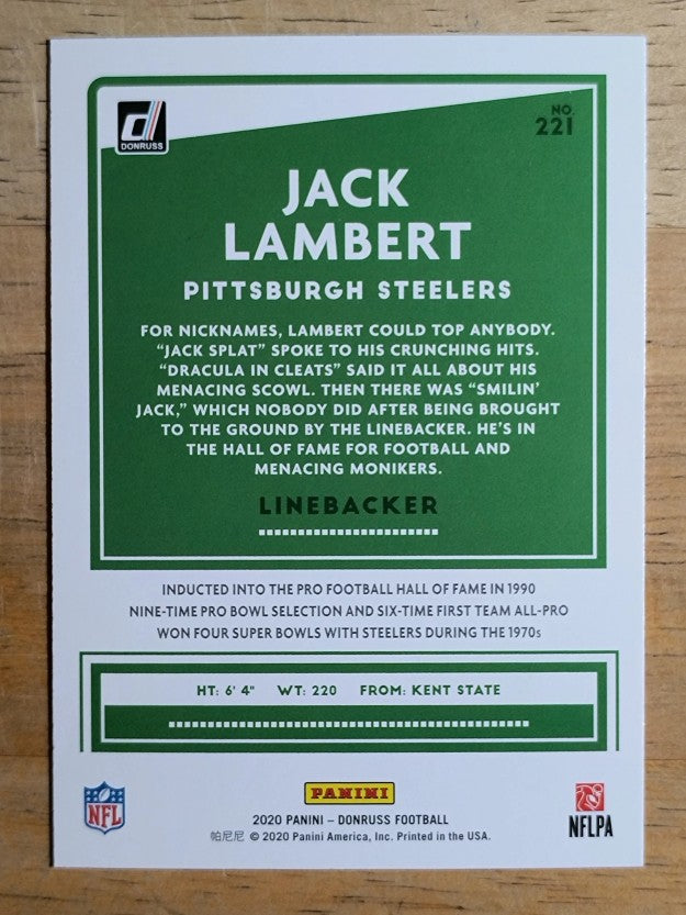 2020 Donruss #221 Jack Lambert