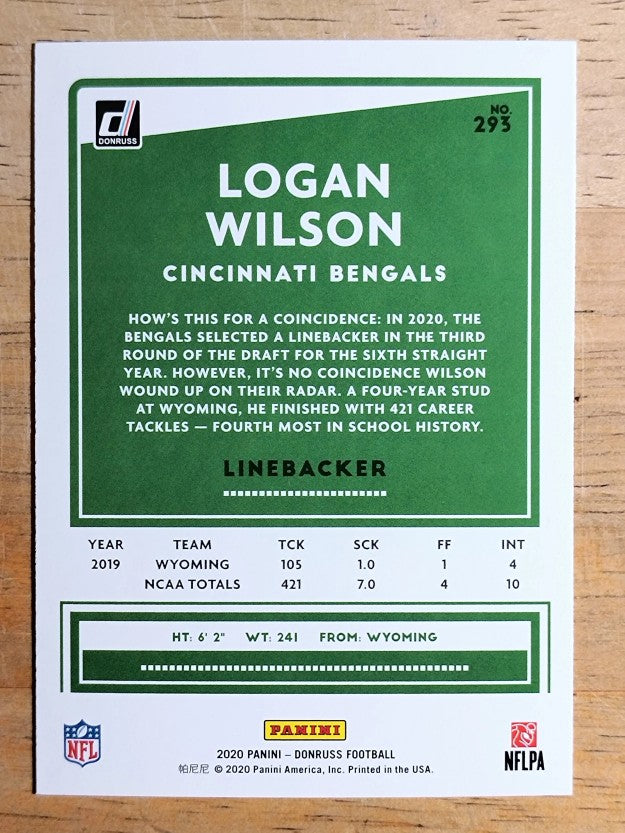 2020 Donruss #293 Logan Wilson RC