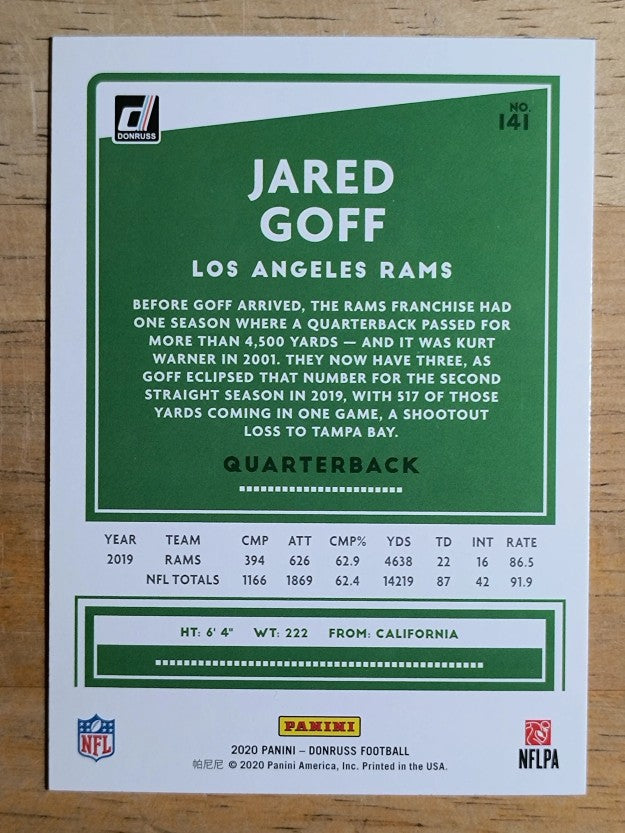 2020 Donruss #141A Jared Goff