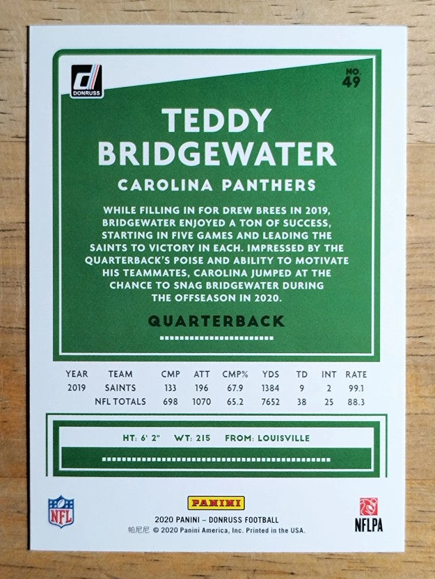 2020 Donruss #49 Teddy Bridgewater