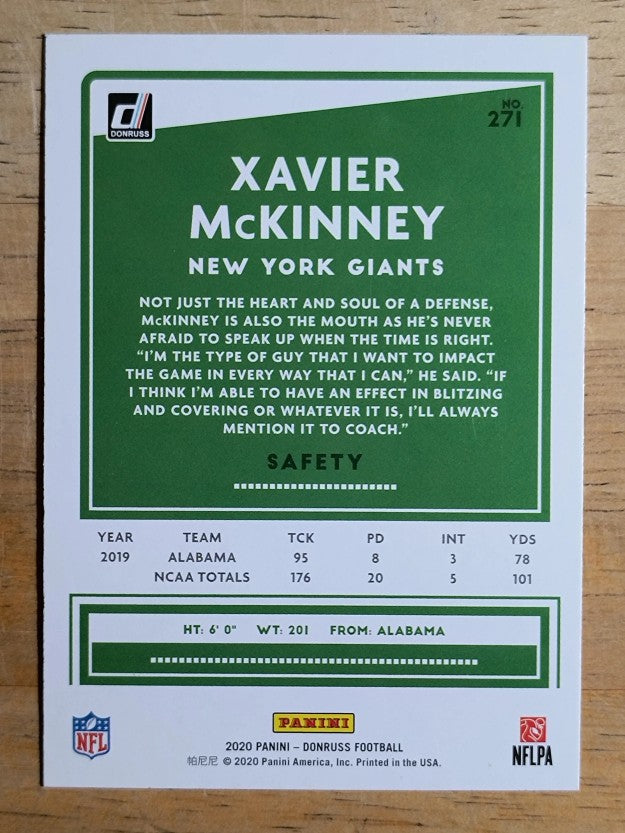 2020 Donruss #271 Xavier McKinney RC