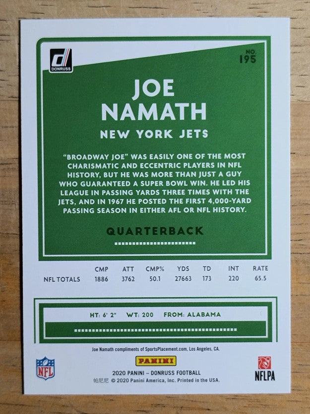 2020 Donruss #195 Joe Namath