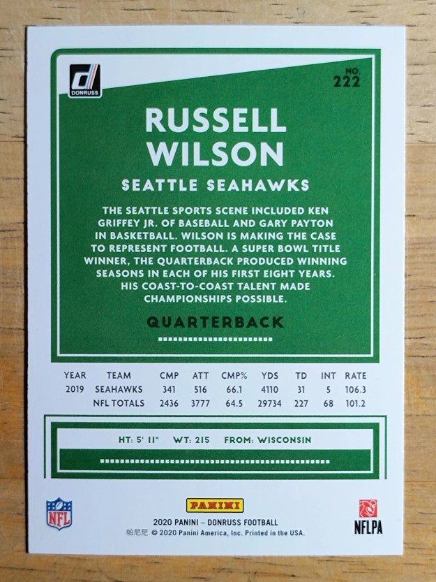 2020 Donruss #222A Russell Wilson