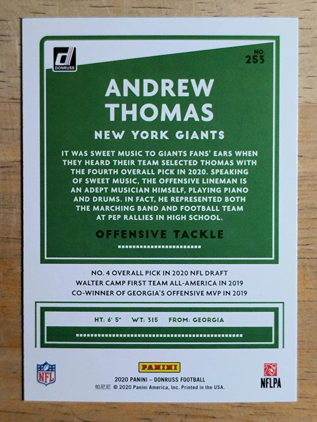 2020 Donruss #253 Andrew Thomas RC