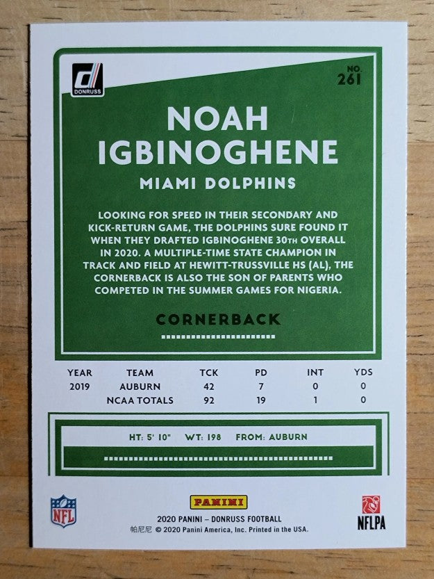 2020 Donruss #261 Noah Igbinoghene RC