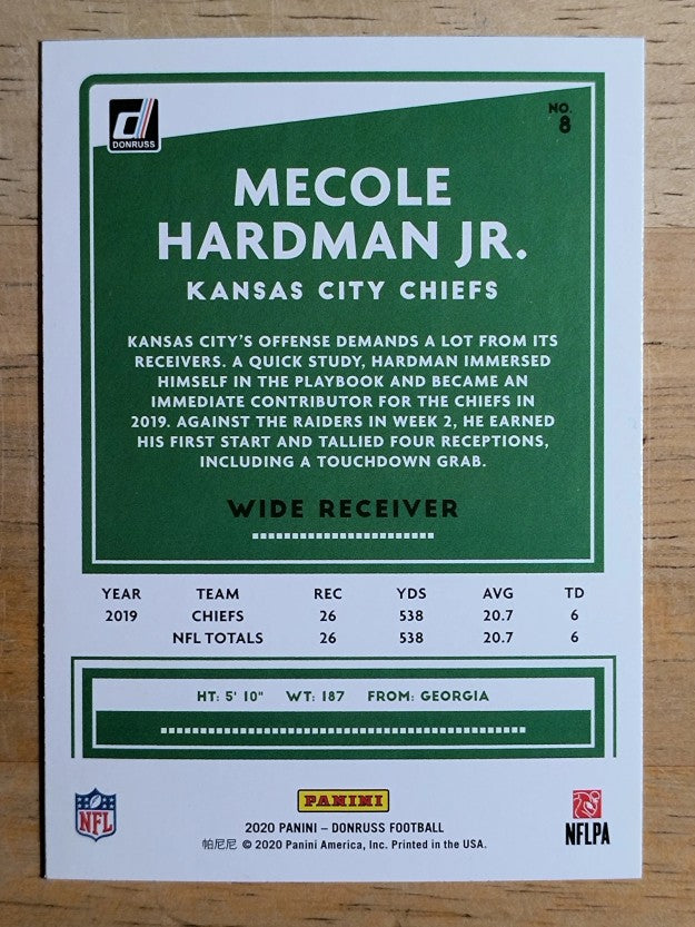 2020 Donruss #8 Mecole Hardman Jr.