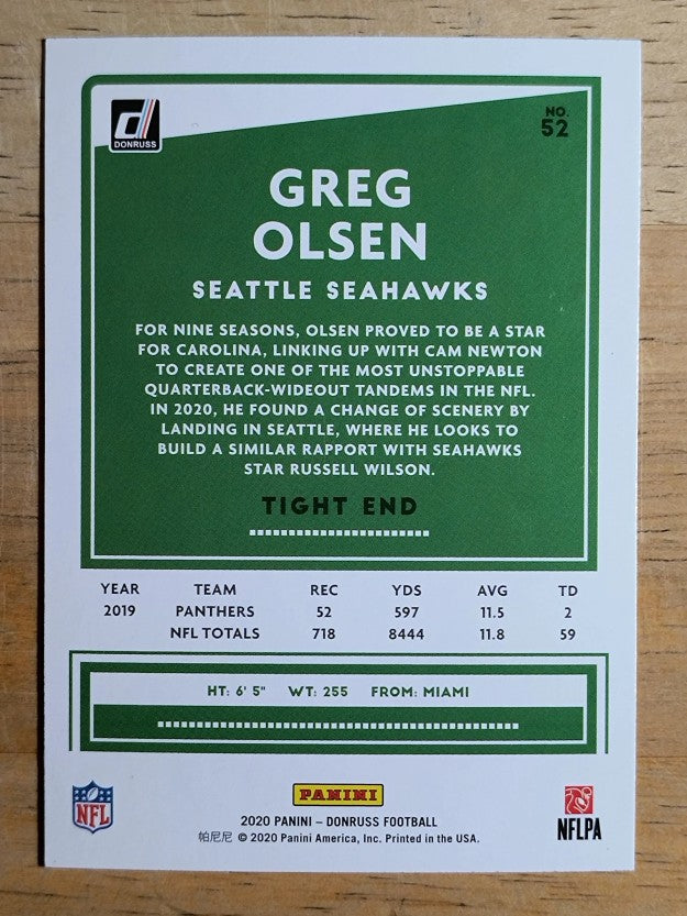 2020 Donruss #52 Greg Olsen