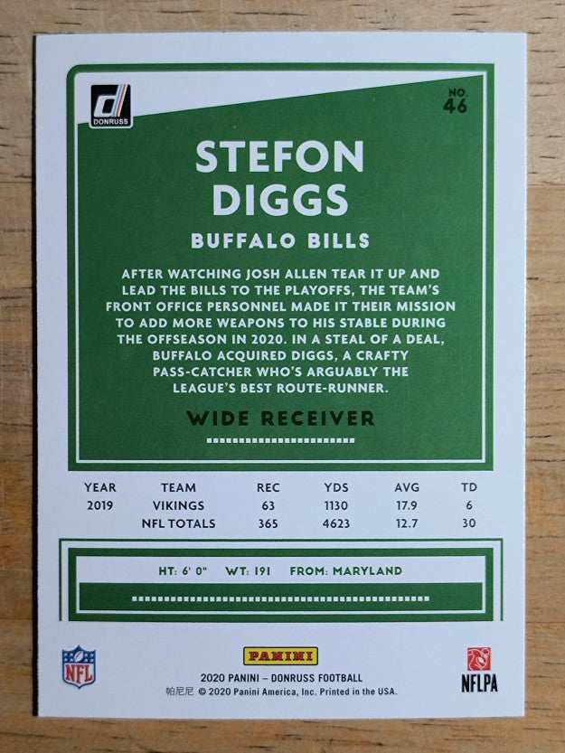 2020 Donruss #46 Stefon Diggs