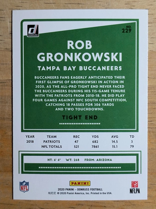 2020 Donruss #229 Rob Gronkowski