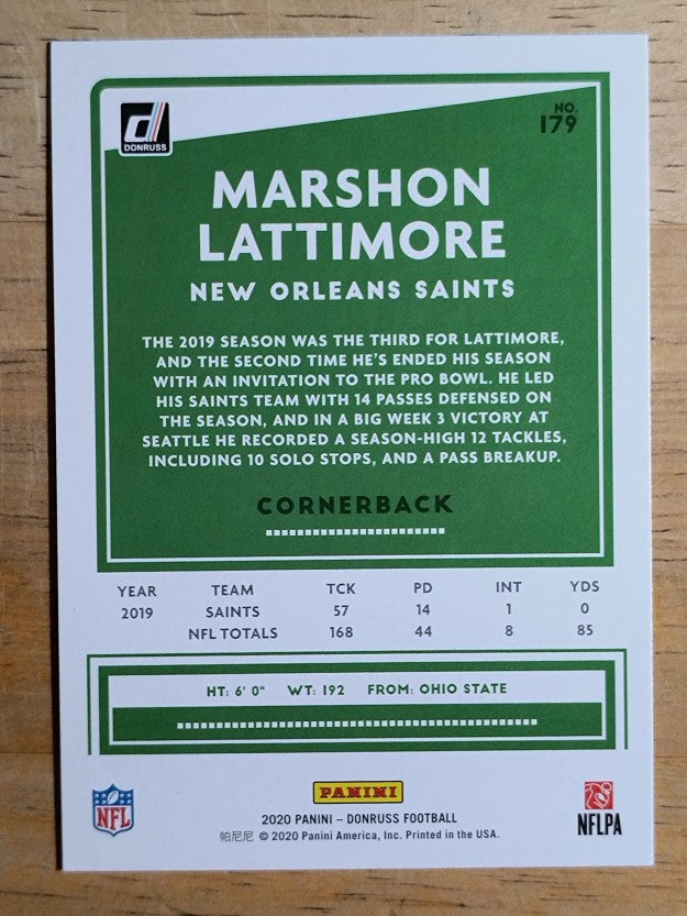 2020 Donruss #179 Marshon Lattimore