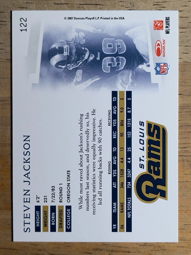 2007 Donruss Threads #122 Steven Jackson