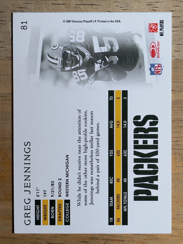 2007 Donruss Threads #81 Greg Jennings