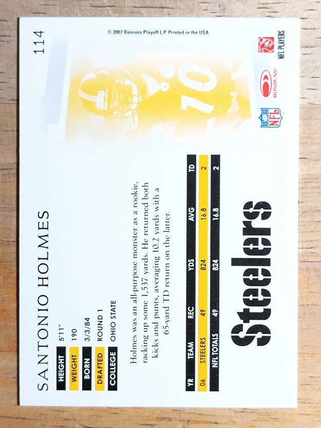 2007 Donruss Threads #114 Santonio Holmes