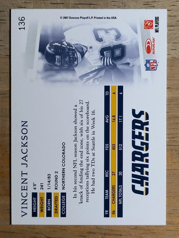 2007 Donruss Threads #136 Vincent Jackson