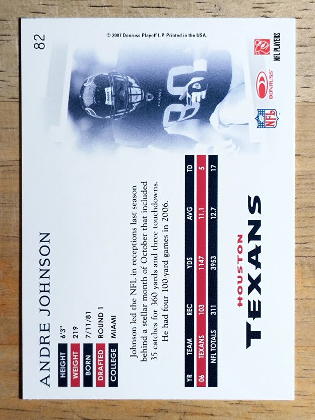 2007 Donruss Threads #82 Andre Johnson