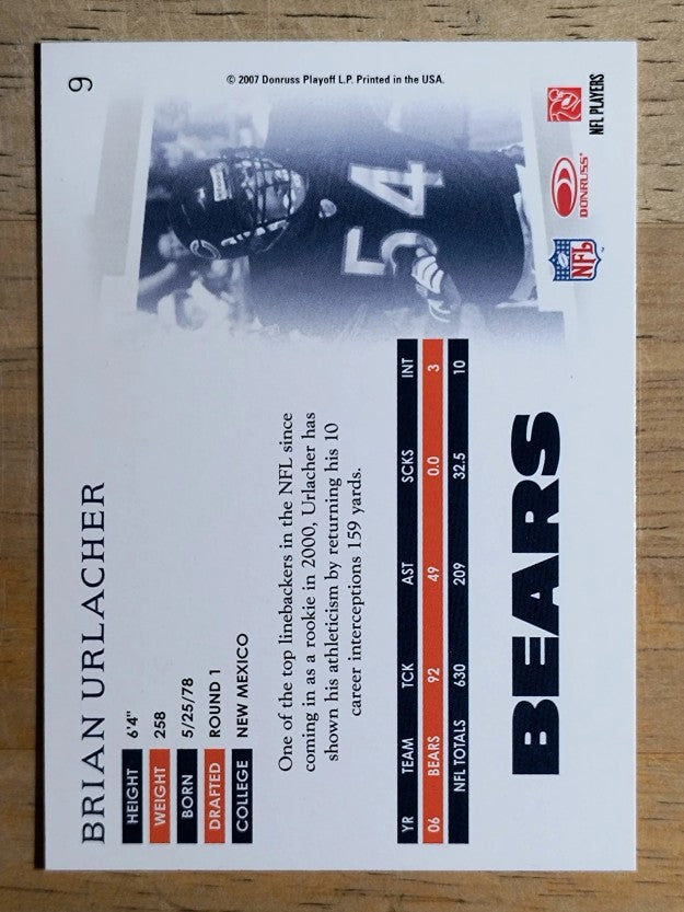 2007 Donruss Threads #9 Brian Urlacher