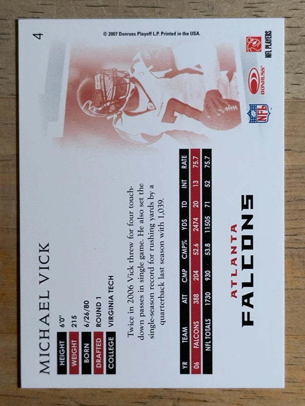 2007 Donruss Threads #4 Michael Vick