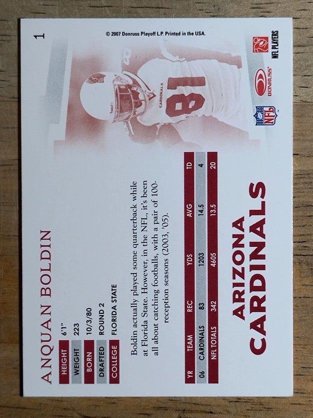 2007 Donruss Threads #1 Anquan Boldin
