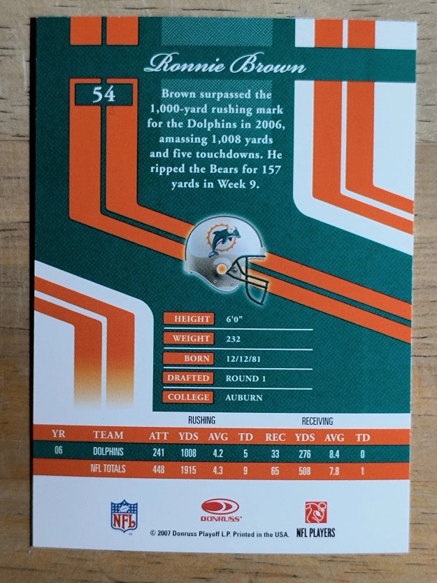 2007 Donruss Elite #54 Ronnie Brown