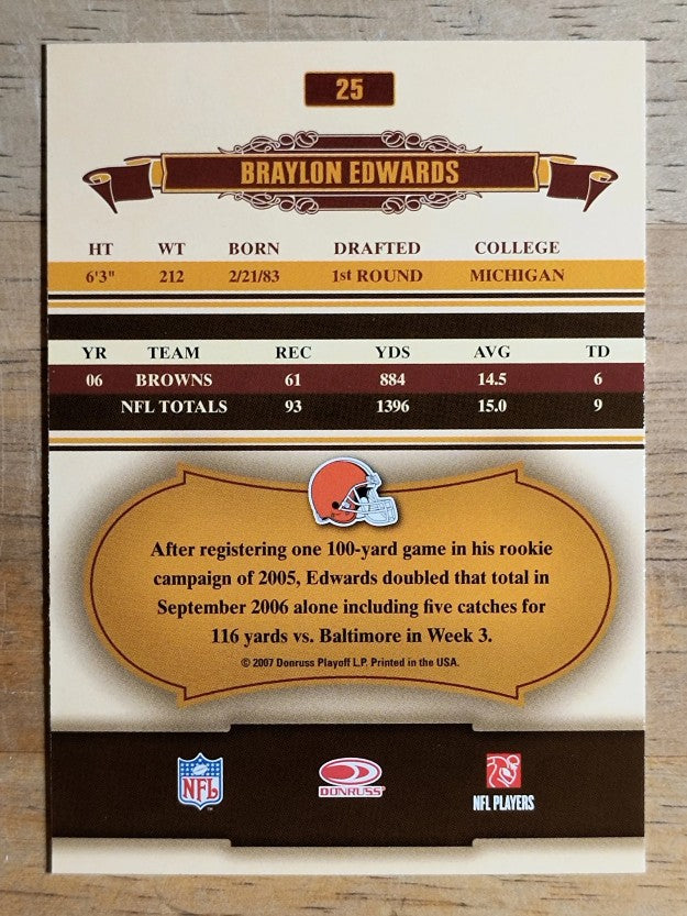 2007 Donruss Classics #25 Braylon Edwards