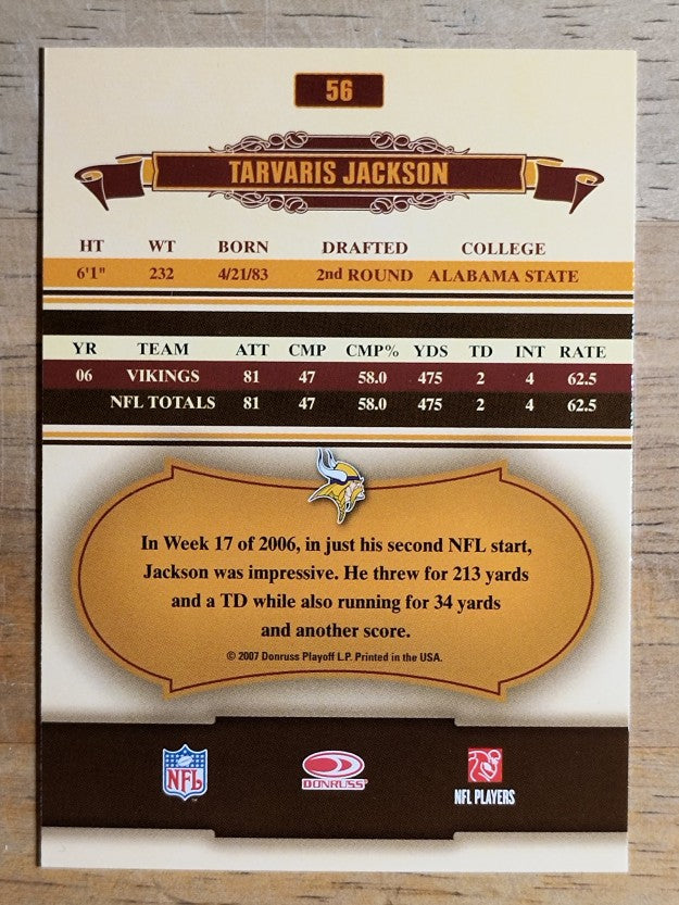 2007 Donruss Classics #56 Tarvaris Jackson