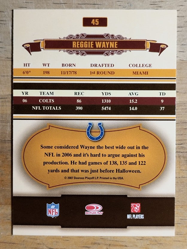 2007 Donruss Classics #45 Reggie Wayne