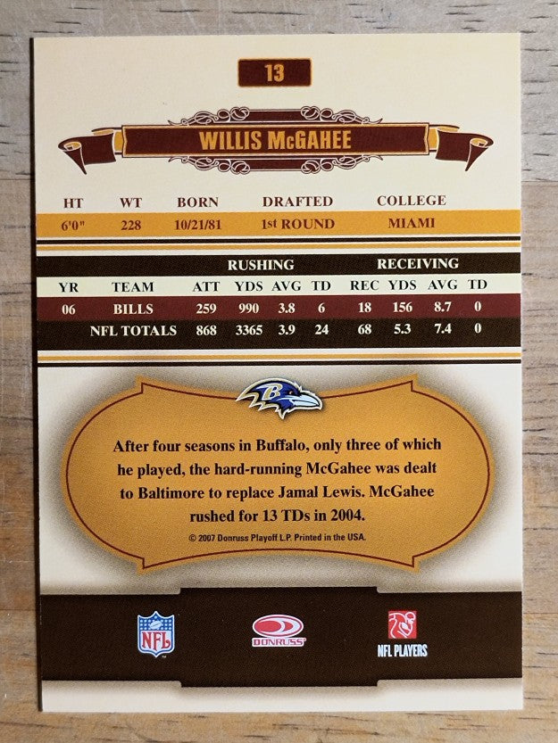 2007 Donruss Classics #13 Willis McGahee