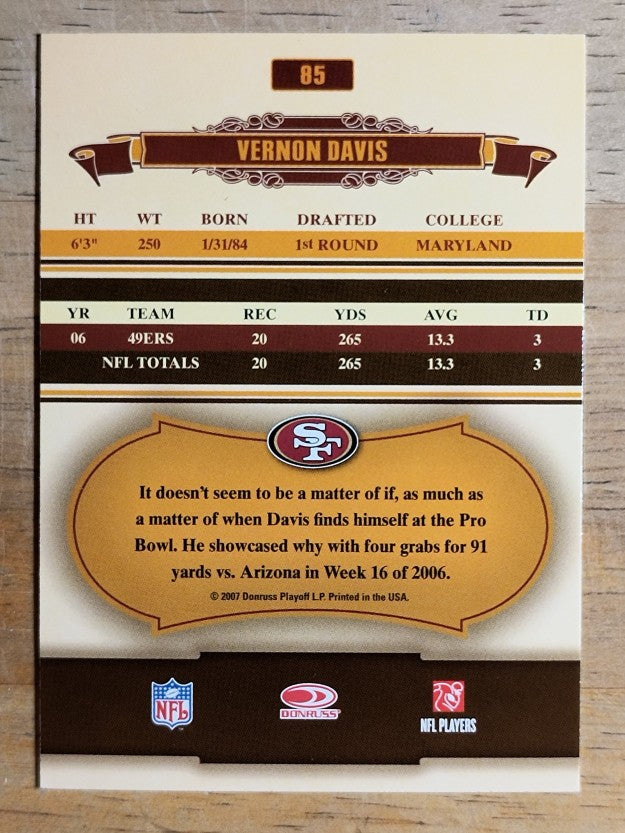 2007 Donruss Classics #85 Vernon Davis