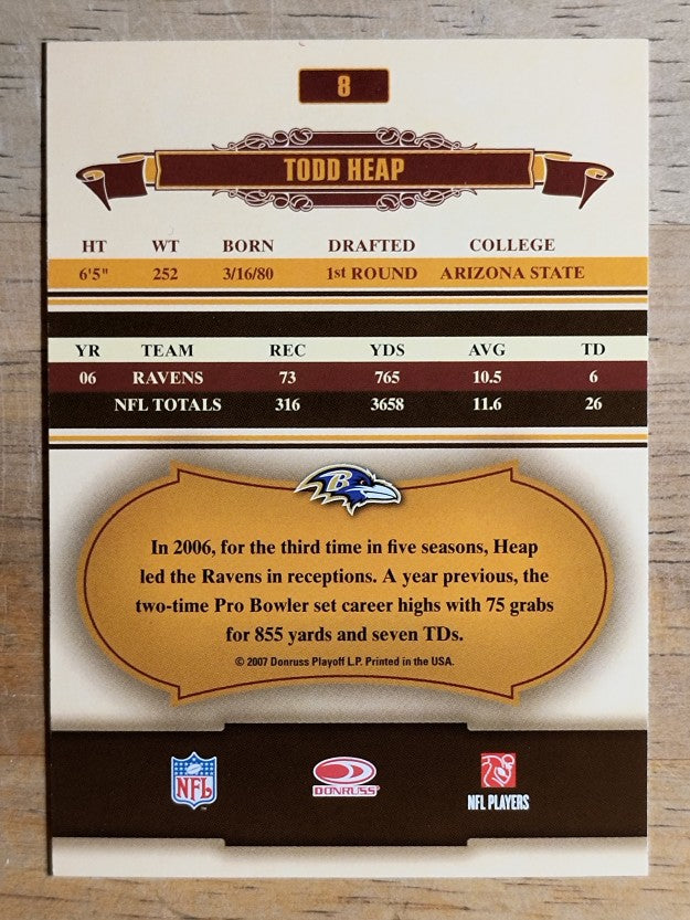 2007 Donruss Classics #8 Todd Heap