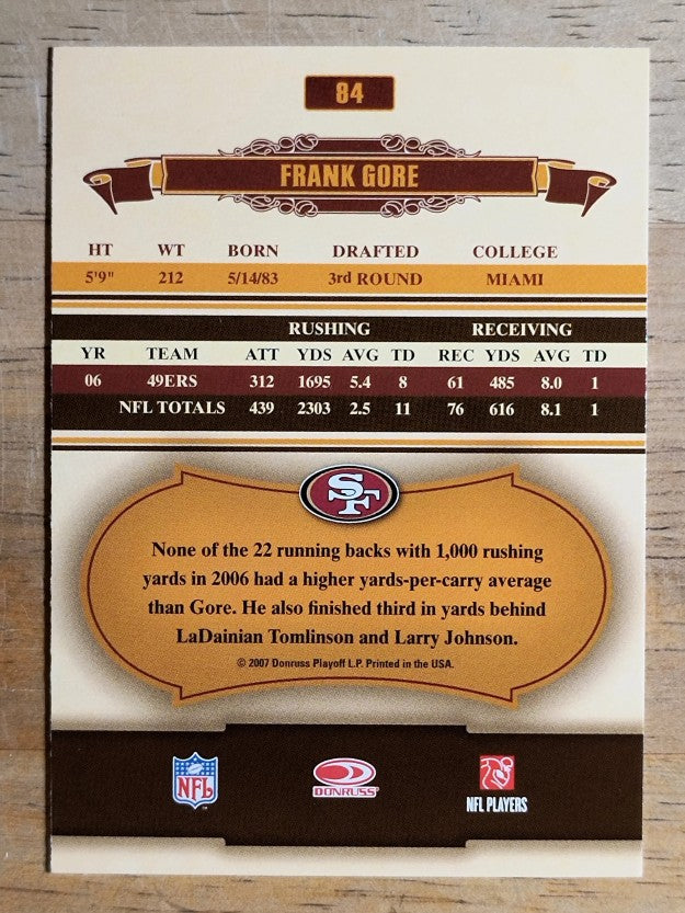 2007 Donruss Classics #84 Frank Gore