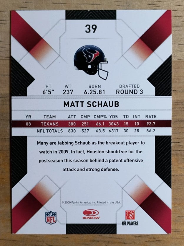 2009 Donruss Threads #39 Matt Schaub