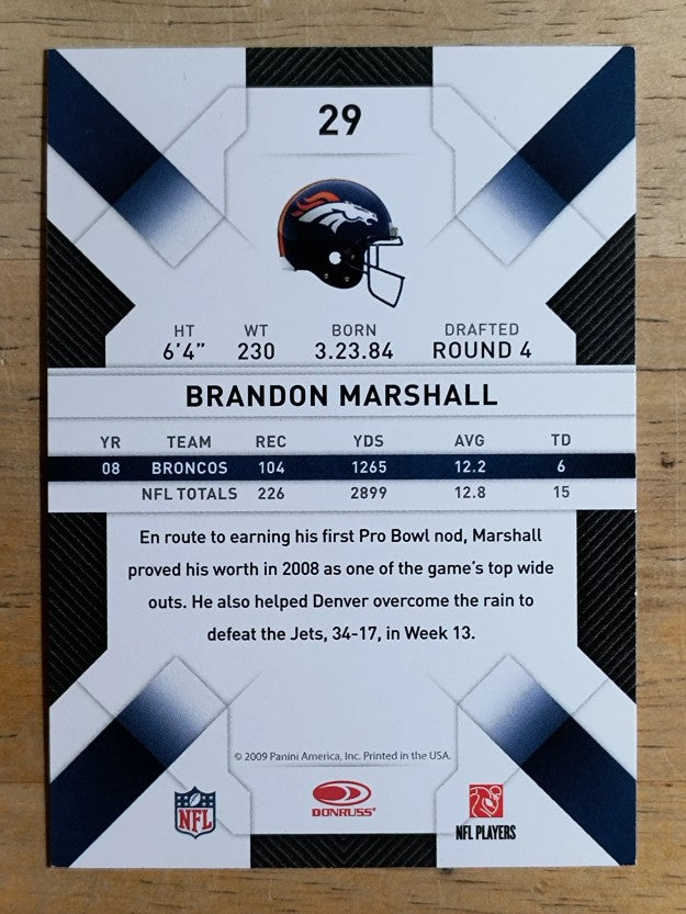 2009 Donruss Threads #29 Brandon Marshall
