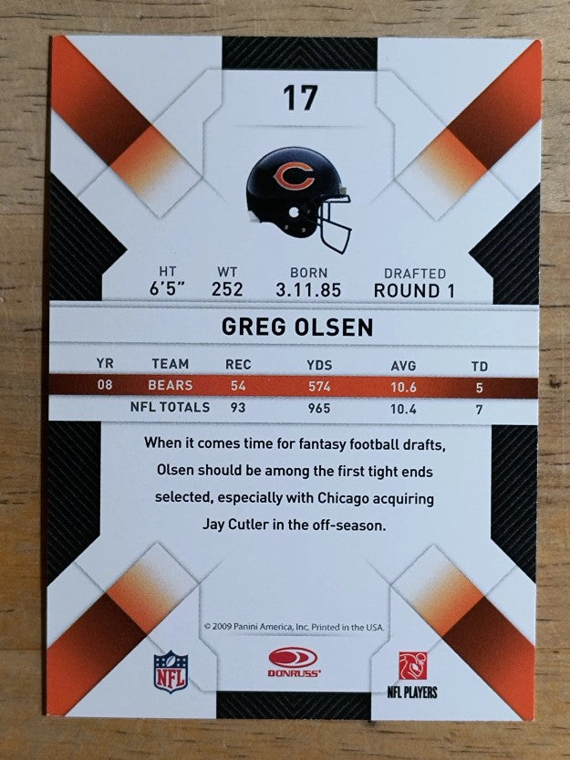 2009 Donruss Threads #17 Greg Olsen