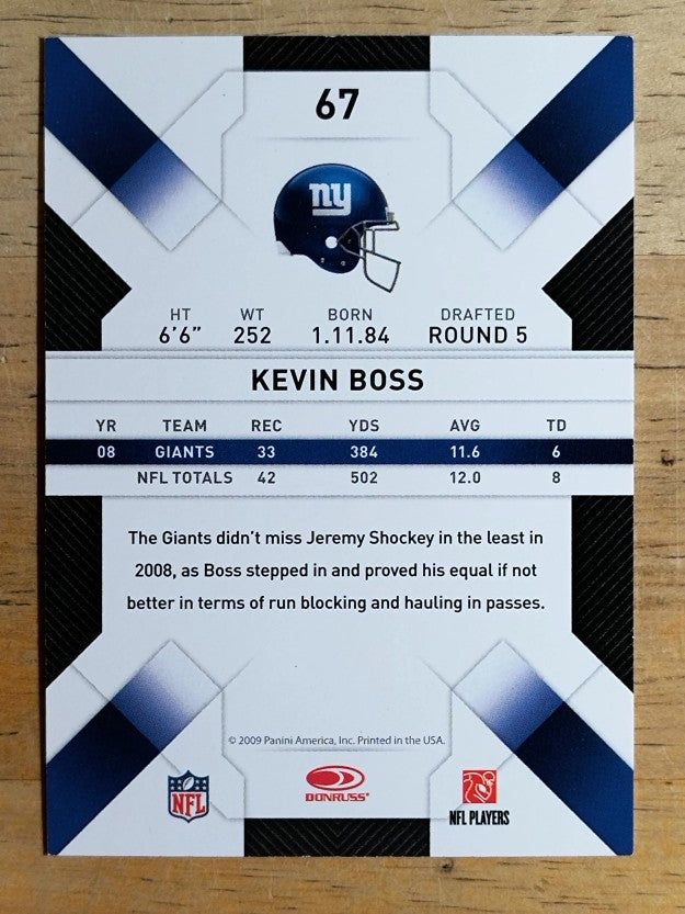 2009 Donruss Threads #67 Kevin Boss