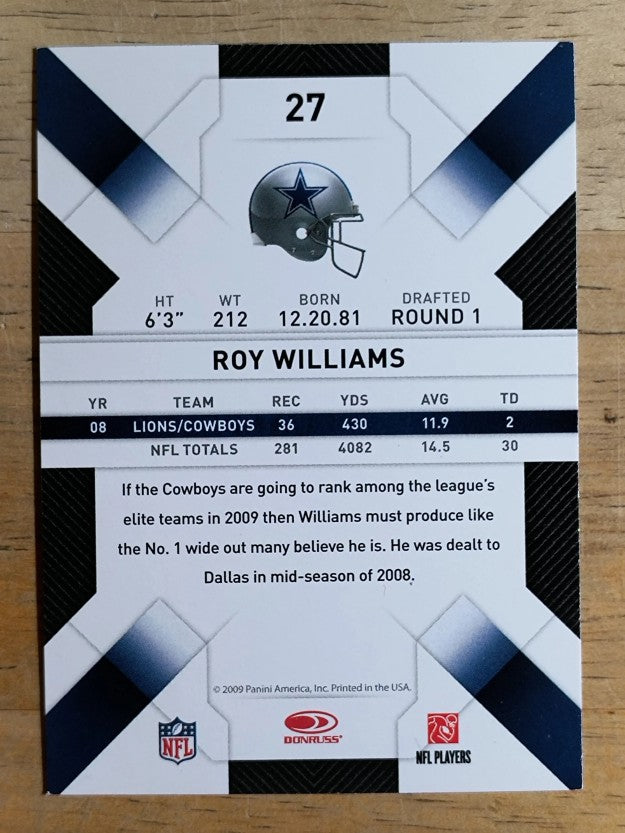 2009 Donruss Threads #27 Roy Williams WR