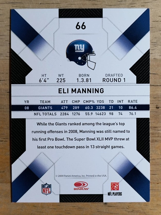 2009 Donruss Threads #66 Eli Manning