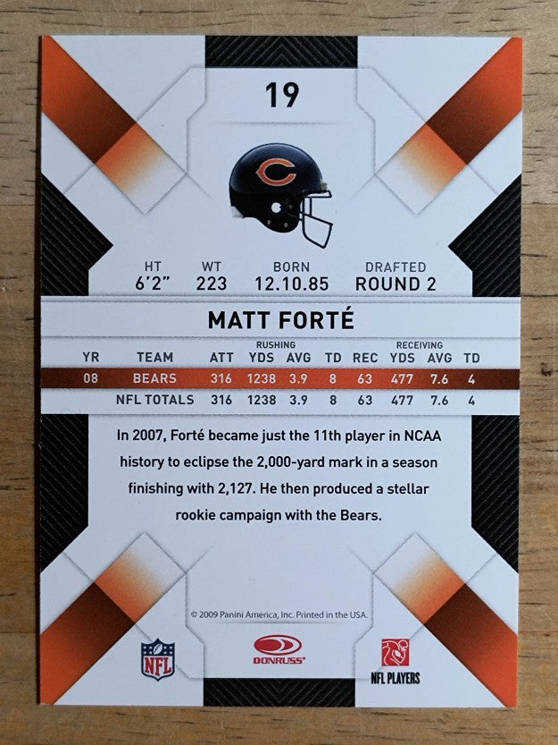 2009 Donruss Threads #19 Matt Forte