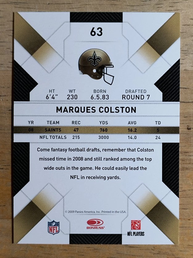 2009 Donruss Threads #63 Marques Colston