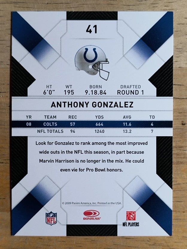 2009 Donruss Threads #41 Anthony Gonzalez