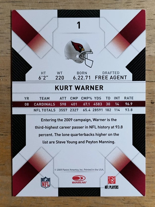 2009 Donruss Threads #1 Kurt Warner