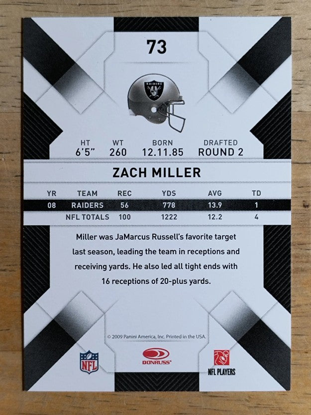 2009 Donruss Threads #73 Zach Miller