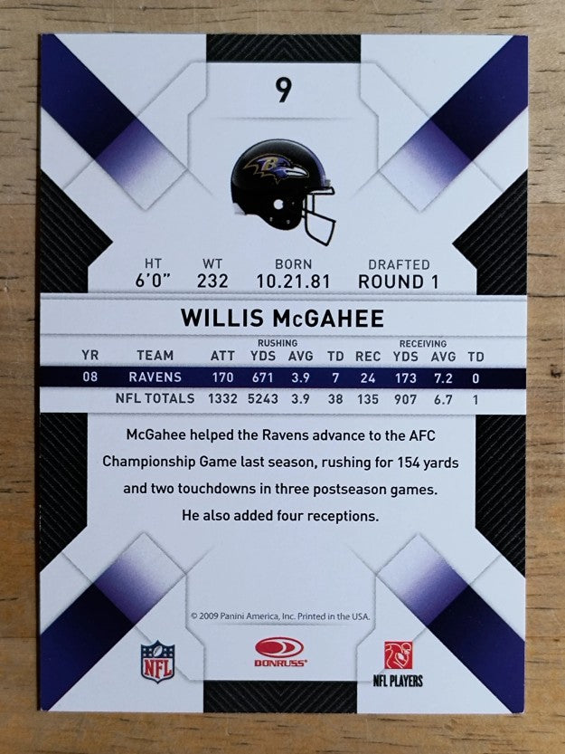 2009 Donruss Threads #9 Willis McGahee