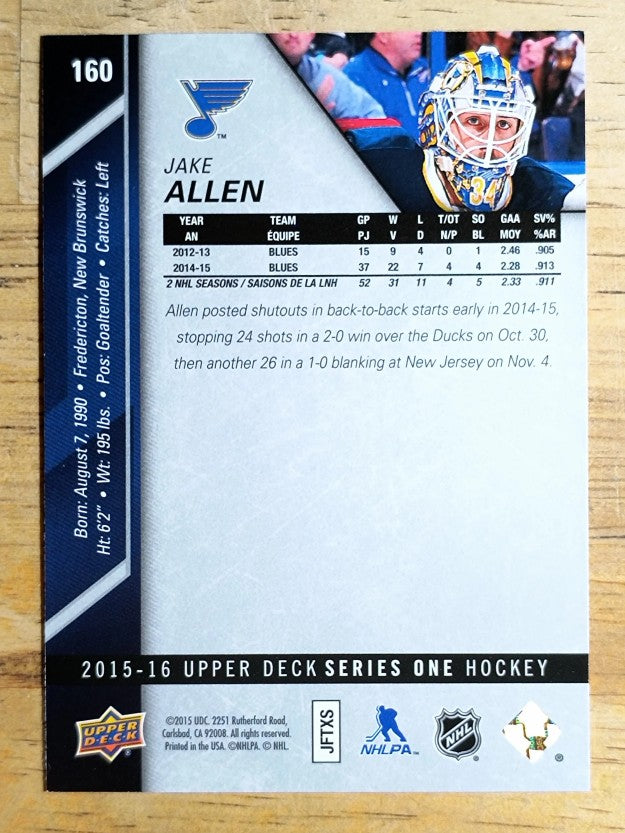 2015-16 Upper Deck #160 Jake Allen