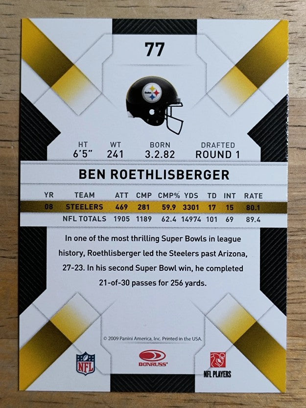 2009 Donruss Threads #77 Ben Roethlisberger