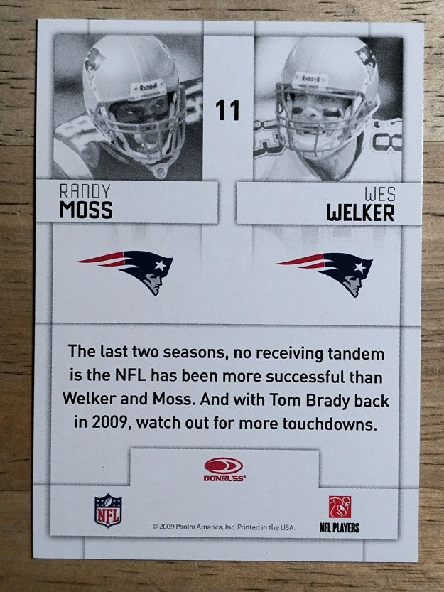 2009 Donruss Threads Generations #11 Randy Moss/Wes Welker