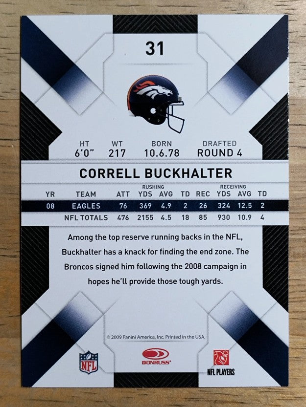 2009 Donruss Threads #31 Correll Buckhalter