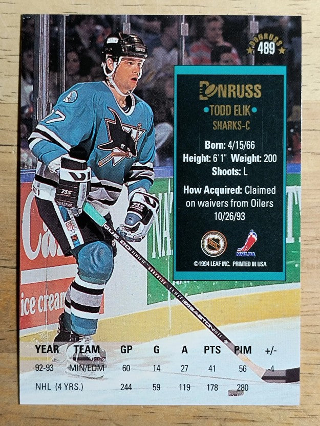 1993-94 Donruss #489 Todd Elik